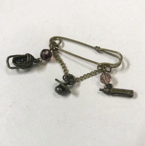 Newborn Party Metal Brooch - Antique Finish - Image 2