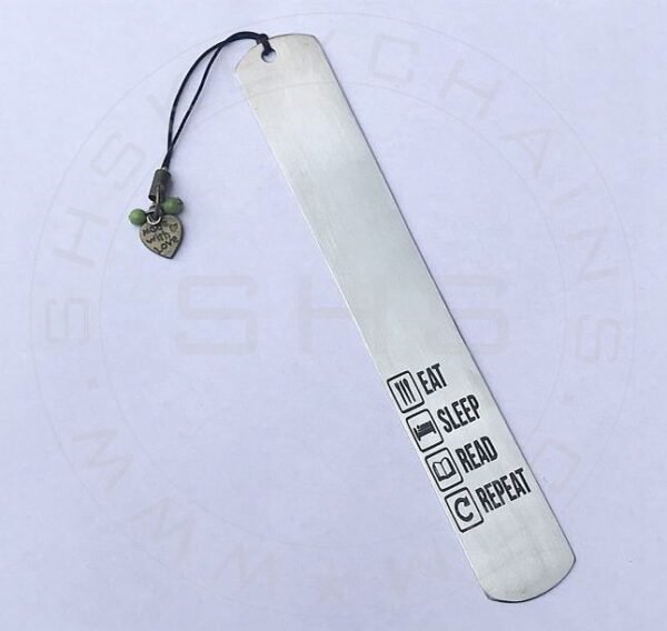 Stainless Steel Bookmark Eat-Sleep-Read-Repeat - Image 3