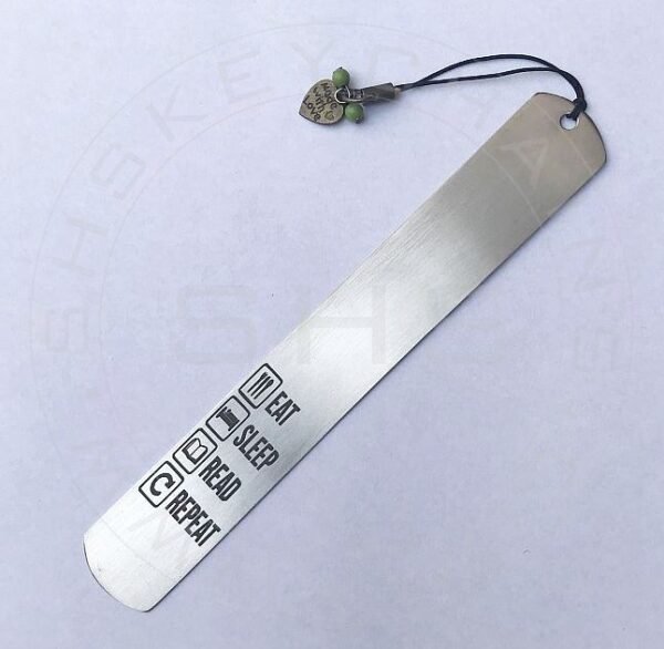 Stainless Steel Bookmark Eat-Sleep-Read-Repeat