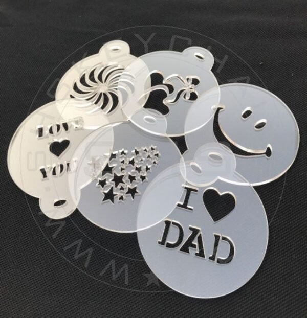 Set of six Cappuccino Coffee Chocolate Stencils - Image 2