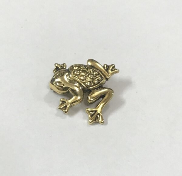 Little Happy Frog Brooch, Gold Plated - Image 3