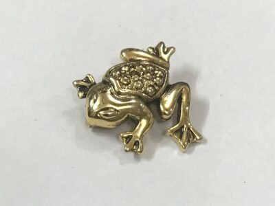 Little Happy Frog Brooch, Gold Plated