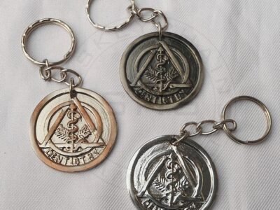 Keychain-Metal Round Tag Dentistry Symbol