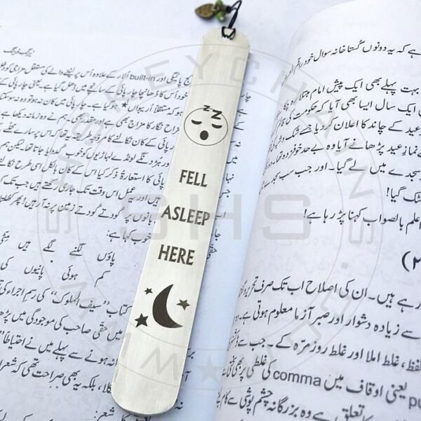 Bookmark - Stainless Steel Fell-Asleep-Here