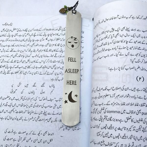 Bookmark - Stainless Steel Fell-Asleep-Here - Image 3