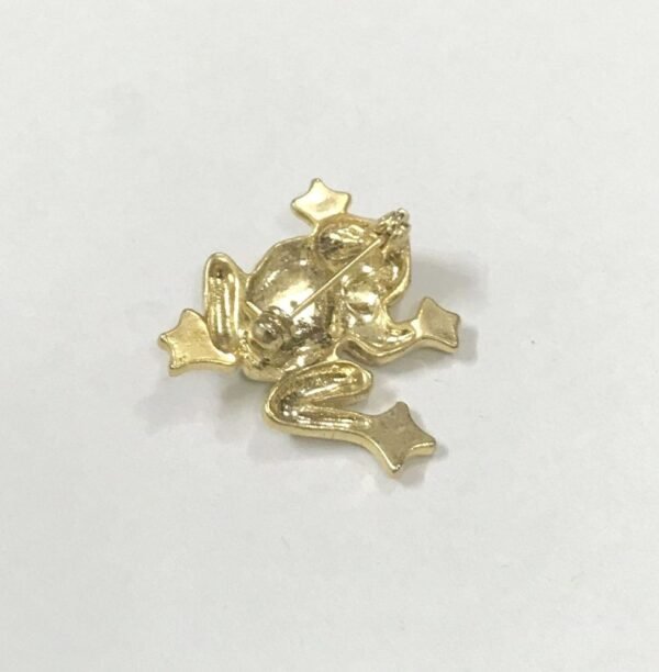 Little Happy Frog Brooch, Gold Plated - Image 5