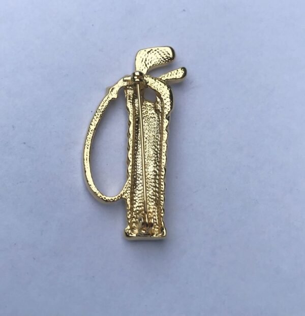 Golf Bag Brooch, Gold Finish - Image 4