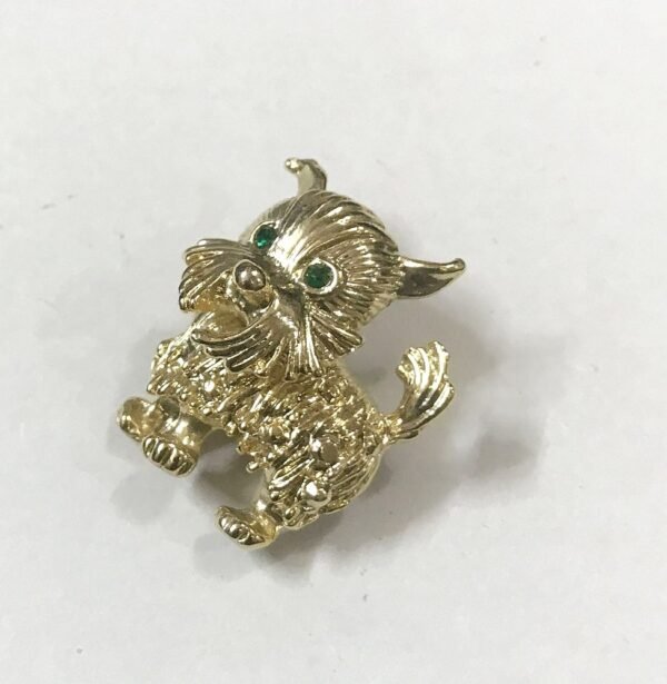 Shih Tzu Dog Brooch, Gold Finish - Image 2