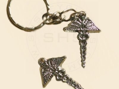 Medical Emblem Keychain - Silver Plated