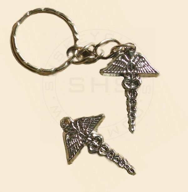 Medical Emblem Keychain - Silver Plated
