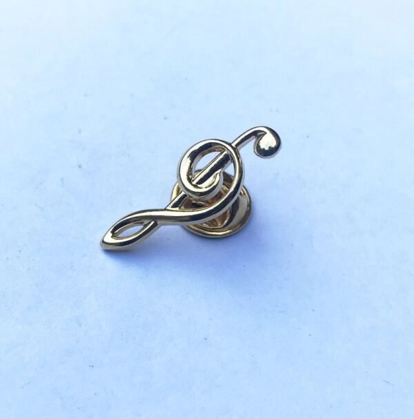 Gold Plated Musical Note Metal Brooch - Image 2
