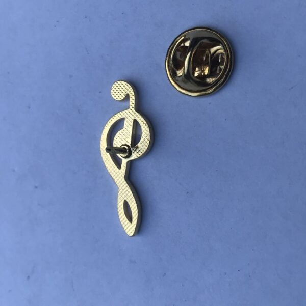 Gold Plated Musical Note Metal Brooch - Image 3