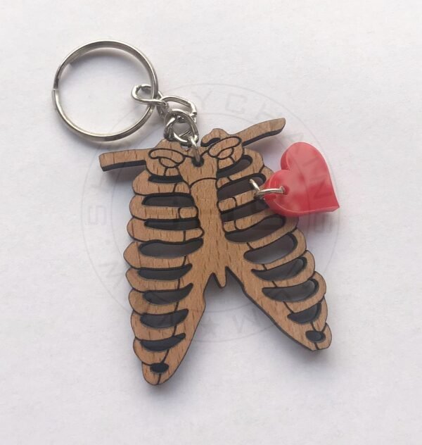 Keyring - A little Heart with Ribs - Image 3