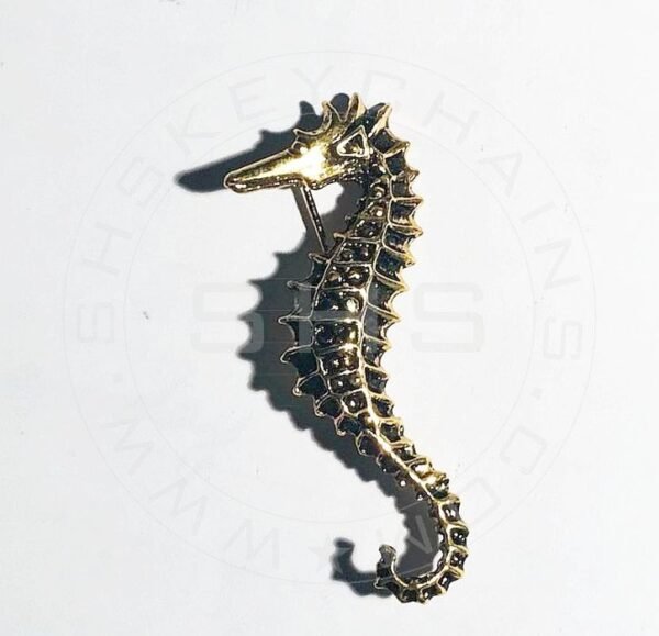 Seahorse Metal Brooch - Antique Finish - Image 5