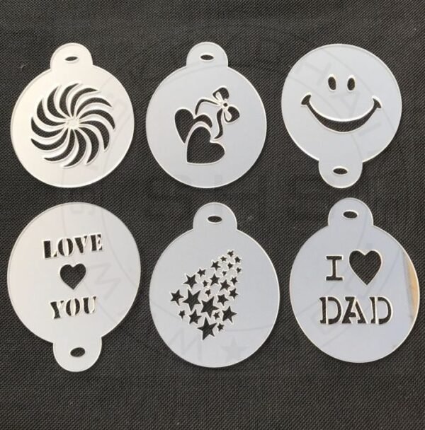 Set of six Cappuccino Coffee Chocolate Stencils - Image 5