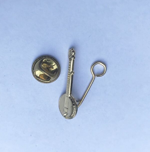Cute Miniature Sitar Brooch Gold Finish - Image 3