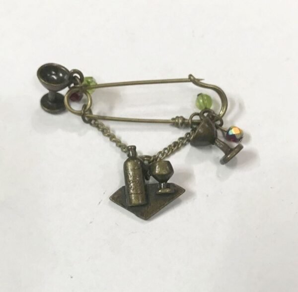 Wine Charms Buckle Brooch - Antique Finish - Image 4