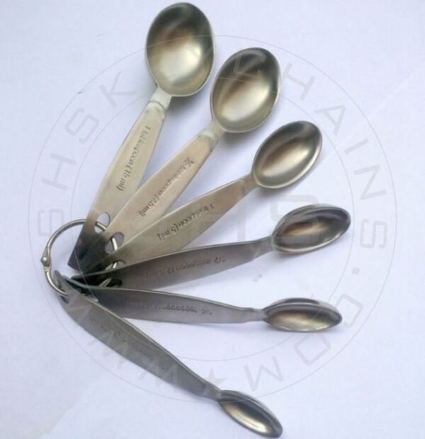 Spoons Set: Six Stainless Steel Measuring Spoons