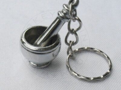 Keychain - Silver Plated Mortar Pestle