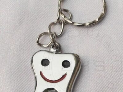 Keychain-Silver Plated Smiley Tooth