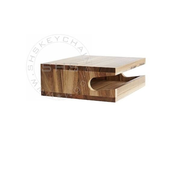 Acacia Wood Wall Mounted Bike Shelf - Image 2