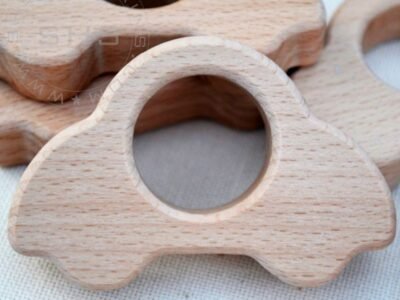 Car Shaped Beech Wood Baby Teether