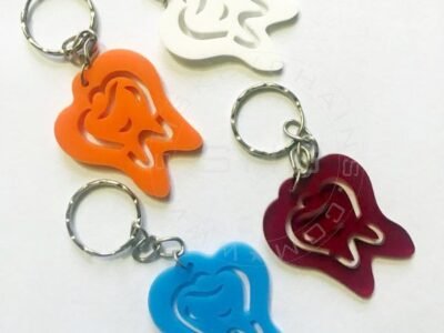 Cute Tooth Shaped Acrylic keyring Assorted Colors