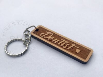 Dentist Keychain - Laser Engraved Wood