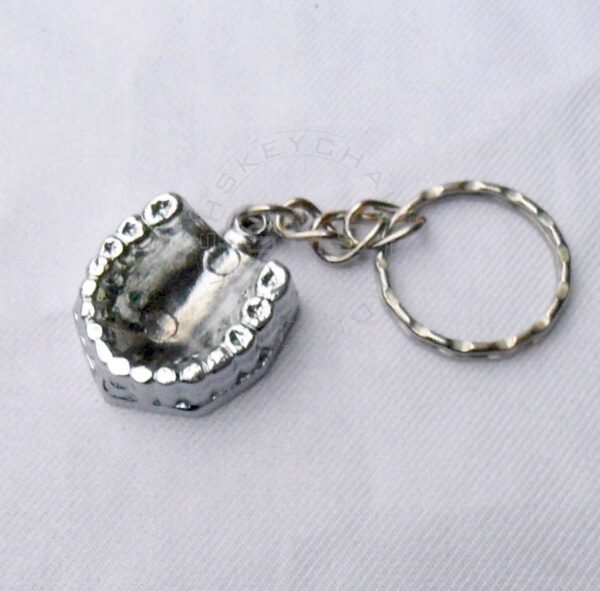 Miniature Denture Shaped Metal keychain