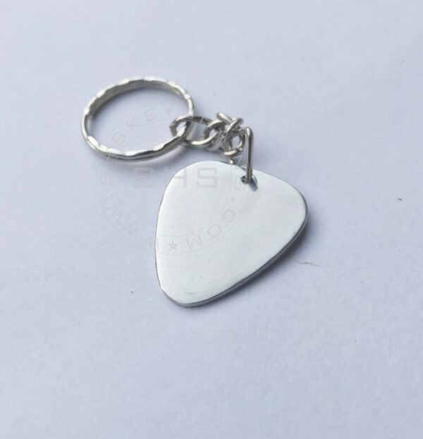 Stainless Steel Guitar Pick Keychain - Image 2