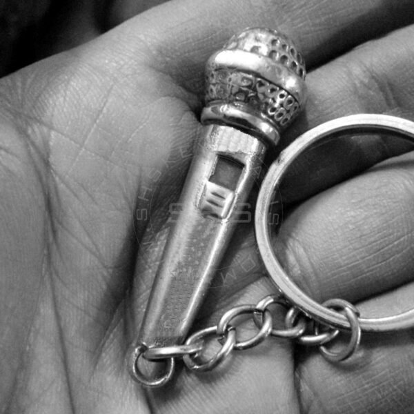 Miniature Musical Mic Shaped keychain