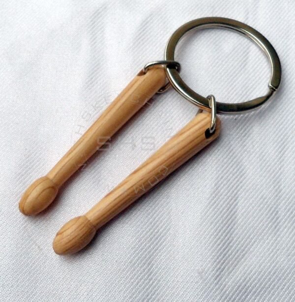 Pair of Wooden Drumsticks Music keychain - Image 3