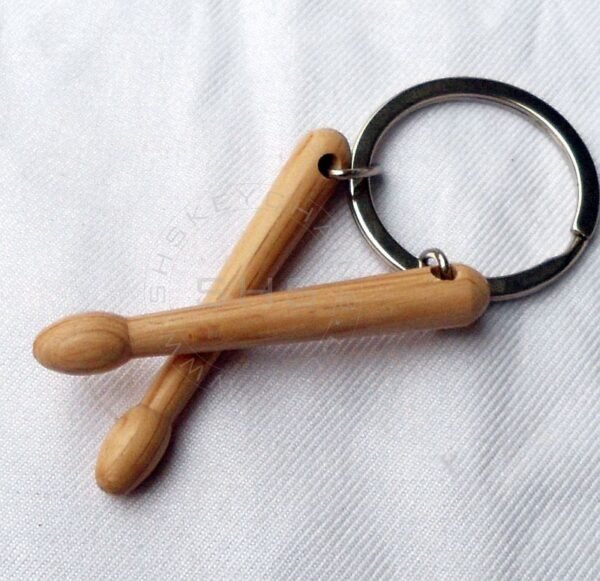 Pair of Wooden Drumsticks Music keychain