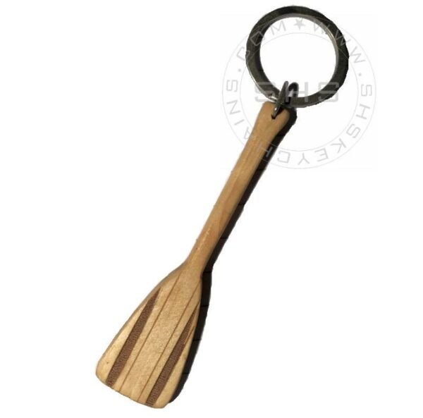 Paddle Shaped Wooden Keychain - Large - Image 2