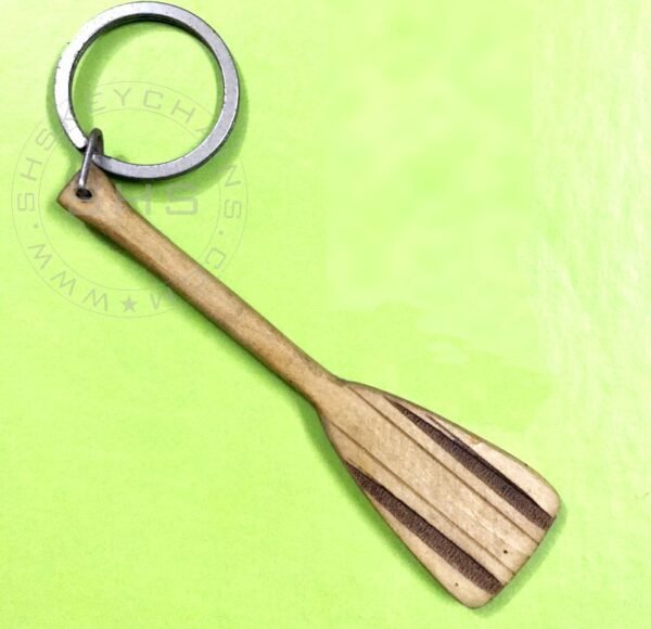 Paddle Shaped Wooden Keychain - Large