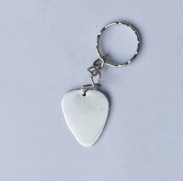 Stainless Steel Guitar Pick Keychain - Image 5