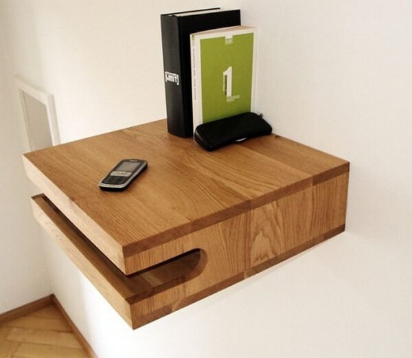 Acacia Wood Wall Mounted Bike Shelf - Image 7
