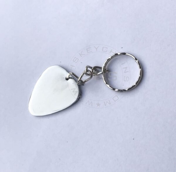 Stainless Steel Guitar Pick Keychain - Image 3
