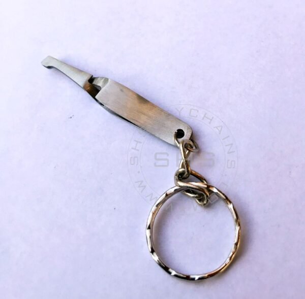 Miniature Stainless Steel Bracket Tweezers keychain - Image 2