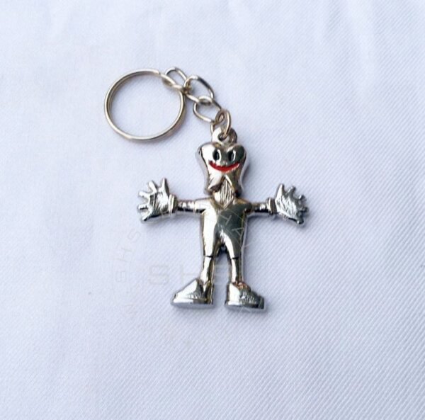 Smiley Tooth Man Keyring Silver Finish - Image 2
