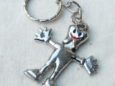 Smiley Tooth Man Keyring Silver Finish