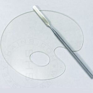 Clear Acrylic Oval Makeup Mixing Palette with Stainless Steel Spatula – Professional Artist Style