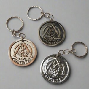 Round Dentistry Emblem Metal Keychain