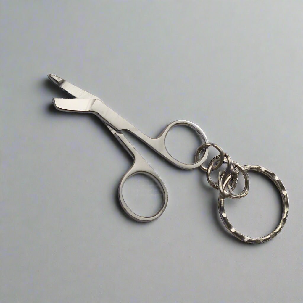 Mini-Bandage-Scissors-Keychain-silver - AM Surgicals | Dental Instruments