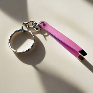 Miniature Functional Tweezers Keychain – Assorted Colors