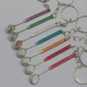 Dental Mouth Mirror Keychain with real Mirror - Assorted Colors