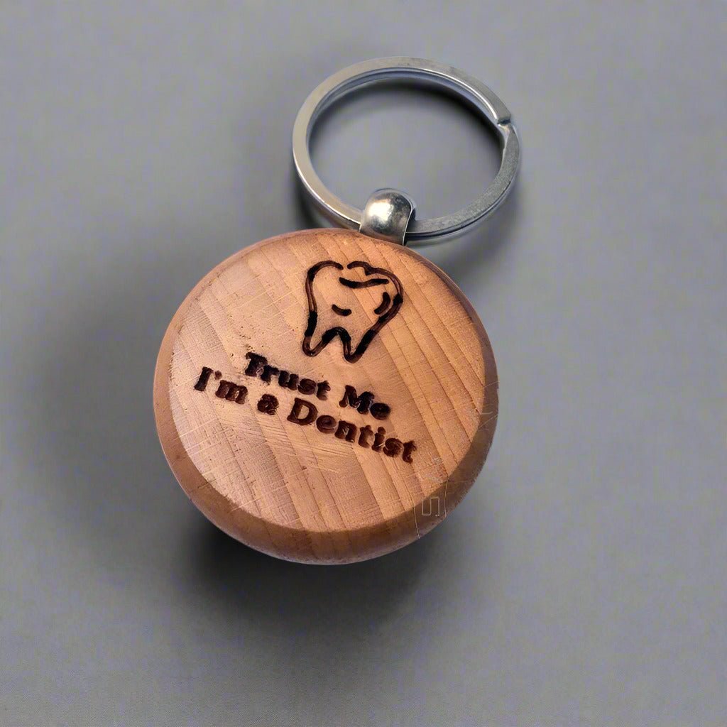 Trust-me-I-am-dentist-wooden-keychain - AM Surgicals | Dental Instruments