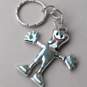 Smiley Tooth Man Keyring – Silver Finish