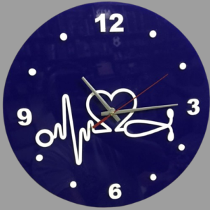 ECG Heartbeat Acrylic Wall Clock – Medical Clinic Decor (10 Inch)