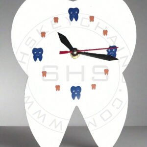 Tooth Shape Dental Wall Clock – Kids Friendly Clinic Decor (8 Inch)